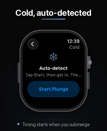 Starting a cold plunge on Apple Watch.
