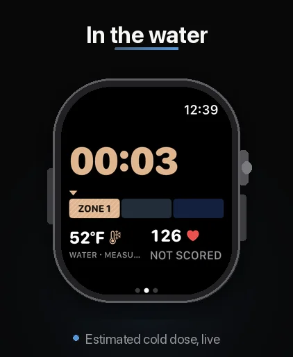 In-water cold tracking on Apple Watch.